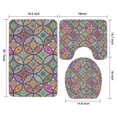 thumbnail image 3 of Yellow Floral Oval Pattern Bathroom Rugs Sets 3 Piece,Toilet Cover Set,Absorbent Non Slip Bathroom Mats Sets with U-Shaped Contour Rug Toilet Rug Set, 3 of 5
