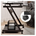 thumbnail image 6 of 23.6in Mobile Laptop Desk - Portable Computer Cart with Wheels & Keyboard Tray - Rolling Desk for Home Office, Bedside, Black, 6 of 8