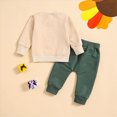 thumbnail image 3 of HCNTES Baby Boy Winter Clothes 6 12 18 24 Months 2T 3T Thanksgiving Outfits Long Sleeves Cartoon Letter GOBBLE Print Shirt Tops Sweatshirt Elastic Pants Set, 3 of 7