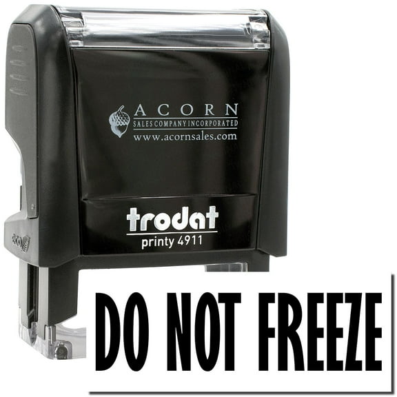 Self-Inking Do Not Freeze Stamp, Trodat Printy 4911, Press and Print Stamping, Impression Size 5/8" x 1-1/2", Up to 10,000 Impressions - Black Ink