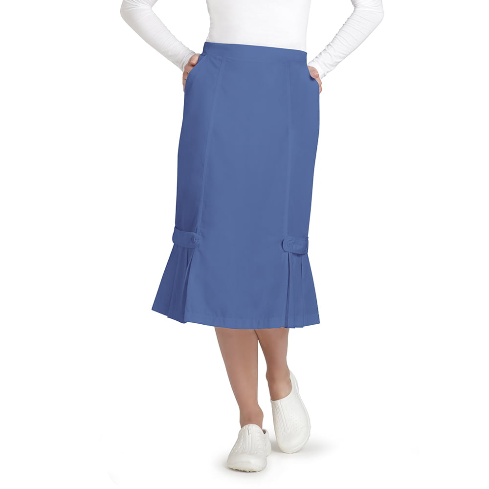 Adar Medical Skirt 2 Pocket Zipper Pleat Flounce Scrub Color Burgundy Size 18 