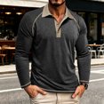 thumbnail image 6 of Long Sleeve Polo Shirts Men Golf Fashion Casual Shirt Raglan Button Tee Collared Pullover Tops Cotton Blend, 6 of 6