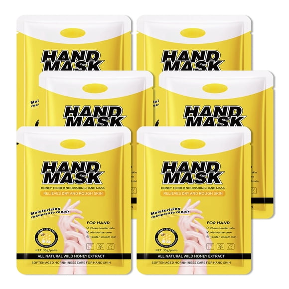 LJYBoBin Mascarilla de Manos Guantes Hidratantes Paquete de 6 Mascarillas de Manos Hidratantes para Mujeres Guantes Suaves para Piel Seca y Agrietada K