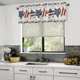 thumbnail image 4 of Window Valances Independence Day American Flag Patriot Pentagram Red and Blue Valance for Living Room, Rod Pocket Valances Small Kitchen Curtain Valance Light Filtering Bathroom Decor Curtain 54"x18", 4 of 6