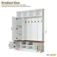 thumbnail image 2 of Harper & Bright Designs Modern Hall Tree with Bench and Hooks , 3-in-1 Coat Rack with Shoe Cabinet , Entryway Tree with Storage and Adjustable Shelves for Entryways , Whitw, 2 of 15
