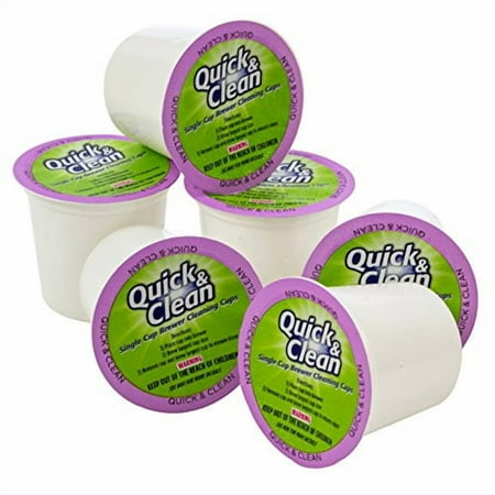 6-Pack of Cleaning Cups for Keurig K-Cup Machines - 2.0 Compatible, Stain , Non-Toxic - By Quick & Clean