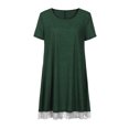 thumbnail image 4 of Viikei Short Sleeve Dress for Women Dress Tops Womens Tops Dressy Casual Women O Neck Casual Lace Short Sleeve Above Knee Dress Loose Party Dress, 4 of 8