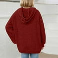 thumbnail image 5 of BFHHYA Kids Girls Ribbed Knit Hooded Sweatshirt Drop Shoulder Long Sleeve Pullover Casual Basic Top for Daily Commutes (4-14Y), 5 of 7