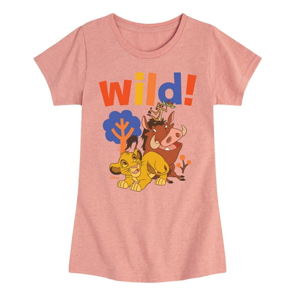 The Lion King - Wild! - Simon, Pumbaa, & Timon - Toddler & Youth Girls Short Sleeve Graphic T-Shirt