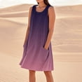 thumbnail image 1 of WILLBEST Vestidos Largos Vestido De Lino Para Mujer, Vestido Playero Informal Hasta La Rodilla, Sin Mangas, Estampado De Verano, Con Bolsillos, 1 of 3