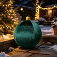 thumbnail image 3 of Clearance Large Velvet Christmas Ornament Ball, 24 Inch Inflatable PVC Xmas Decoration Ball with Gold Cap, Oversized Holiday Decor for Christmas Indoor Outdoor Party Display, 3 of 6