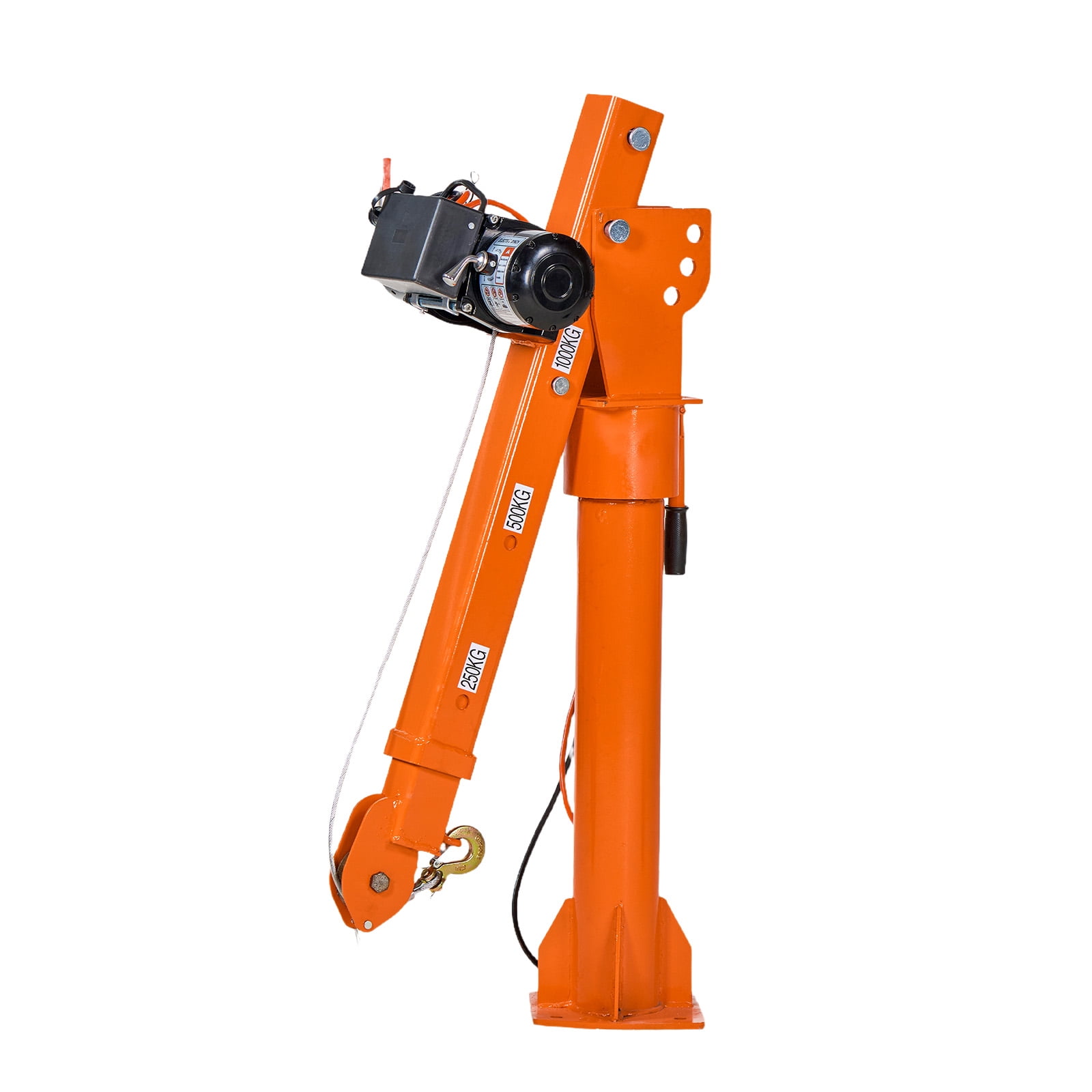 KFFKFF Electric Truck Crane, 2200 lbs Capacity with 12V 6000 lbs Electric Winch, 360° Rotating Telescopic Boom, Durable Galvanized Steel, Foldable Design for Lifting Machinery and Lumber