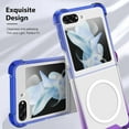 thumbnail image 3 of for Samsung Galaxy Z Flip 5 Case Crystal Gradient Clear Luxury Elegant Magnetic Case [Support for Magsafe] Camera Protector Soft TPU Shockproof Protective Galaxy Z Flip 5 Case -Blue Purple, 3 of 11