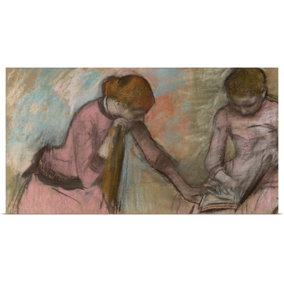 Great BIG Canvas | Rolled Edgar Degas Poster Print entitled Young girls looking at an album, c.1884