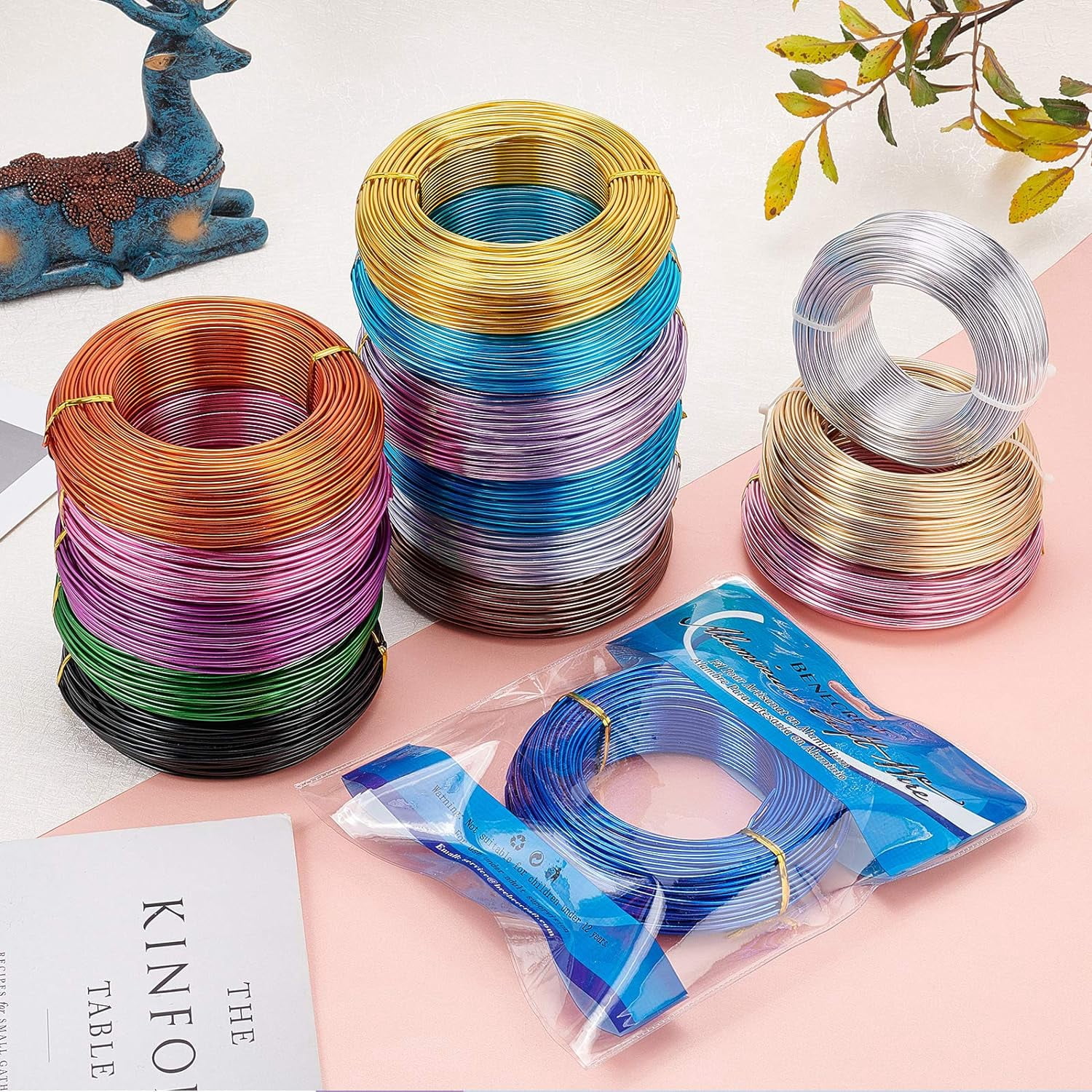 180Feet 12Gauge Jewelry Craft Wire Bendable Metal Sculpting Aluminum Wire for Bonsai Arts Crafts Making Black