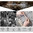 thumbnail image 3 of BUZIFU Jewellery Organiser Tray Stackable Velvet Jewelry Trays Organizer Jewelry Storage Tray for Drawer Jewelry Divider Showcase Display Box Earring Necklace Bracelet Ring Organizer, Set of 4 (Grey), 3 of 8