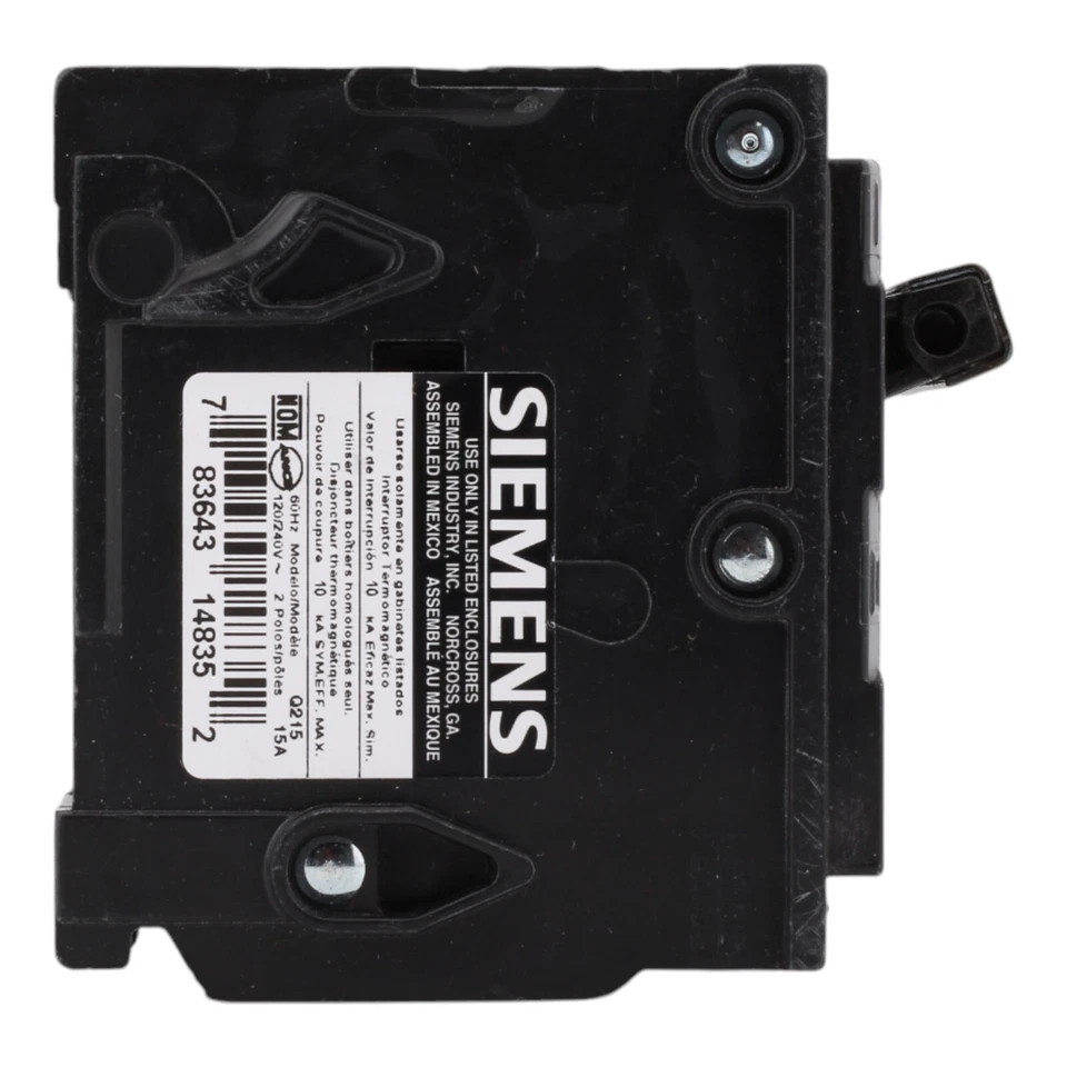 New Siemens Q215 15 Amp 120/240 Volts 2 Pole Thermal Magnetic Circuit Breaker