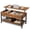 Rustic Brown, variant on GALAXHERO Coffee Table, 41.3" Lift Top Coffee Table with 4 Wheels, Hidden Compartment, Storage Shelf and Lift Tabletop for Living Room, Reception Room, Rustic Brown