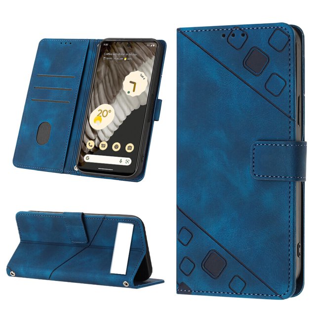 Compatible with Google Pixel 7A Classic Embossed PU Leather Case with Card Holder Shockproof Cover