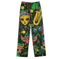 thumbnail image 4 of Puntoco Conjunto de pijama cómodo para mujer, conjunto de pijama informal holgado a la moda con pantalones largos estampados y manga larga con cuello vuelto, 4 of 4