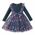 thumbnail image 1 of Vestido Para Niñas, Ropa Para Niñas Pequeñas, Primavera Otoño, Vestido De Manga Larga Con Lazo De Malla De Flores Para Niños Pequeños, Vestido De Princesa Verde Odeerbi  LM103-7397, 1 of 9