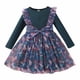 thumbnail image 1 of Vestido Para Niñas, Ropa Para Niñas Pequeñas, Primavera Otoño, Vestido De Manga Larga Con Lazo De Malla De Flores Para Niños Pequeños, Vestido De Princesa Verde Odeerbi  LM103-7398, 1 of 9