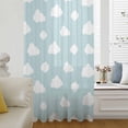 thumbnail image 6 of Clouds Sheer Curtains 54 Inches Long, Cartoon Blue Sky Minimalist Aesthetic Light Filering Curtains, Breathable Simi Curtain Privacy Drapes for Kitchen Bathroom Lightweight Small Window Treatment, 6 of 9