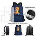 thumbnail image 6 of Uourmeti Dinosaur Pattern Backpack for Teenagers, 17 Inch Smooth Zipper Smooth Double Zipper School Backpack for Travel Hiking, 6 of 6