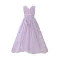 thumbnail image 4 of Bobifish Toddler Girls Formal Dress V Neck Sleeveless Pleated Floor-Length Evening Party Gown Children Girls Flowy Dresss, 4 of 9
