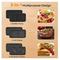 thumbnail image 2 of 3 in 1 Waffle Maker, 1082W Electric Panini Press Grill w/Non-stick Plates, Indicator Lights, Cool Touch Handle, Sandwich Maker w/ 5-gear Temperature Control for Breakfast Grilled Cheese Steak, 2 of 9