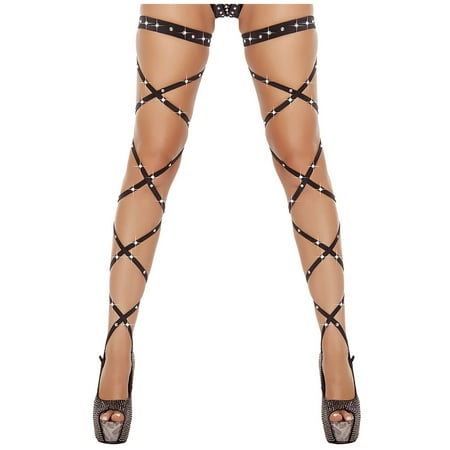 

Tuscom Thigh High Stockings Women s Hot Diamond Strap Sexy Temptation Multicolor Hollow Cross Socks Gifts