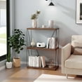 thumbnail image 4 of Costway 1 PCS 3-Tier Multipurpose Display Rack Storage Shelving Unit with Metal Frame Walnut, 4 of 10