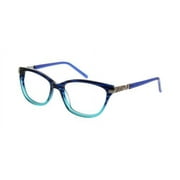 ELLEN TRACY Eyeglasses DHAKA Blue Horn 52MM