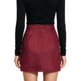 thumbnail image 2 of Deago Women's High Waist Faux Suede Side Split Bodycon Short A Line Mini Pencil Skirt (Red, XL), 2 of 9