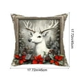 thumbnail image 3 of Hometravel Christmas Pattern Pillow Cover, Bow Santa Reindeer Linen Design, Holiday Theme Cushion Case for Sofa and Home Decor, 3 of 6
