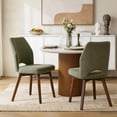 thumbnail image 3 of Dining Chairs Set of 4 – Modern Upholstered Kitchen Chairs (Sillas de Comedor) with Unique Cutout High Back & Wood Legs, Farmhouse Dinner Chair for Kitchen, Dining Room, or Living Room, Green, 3 of 11