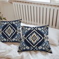 thumbnail image 5 of Ethnic Style Pattern Outdoor Pillow Covers Pack of 2 Vintage Blue Weaving Abstract Waterproof Throw Pillow Covers Decorative Cushion Cases for Patio Garden Tent Balcony Couch 24x24 inch, 5 of 8