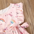thumbnail image 2 of Newborn Baby Girl Cartoon Rainbow Jumpsuit Ruffle Fly Sleeve Romper Summer Bodysuit, 2 of 6