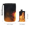 thumbnail image 5 of PhooArto Travel Cosmetic Bags Barrel Makeup Bag, Multifunctional Toiletry Bucket Bags Round Organizer Storage Pocket, Flaming Run Horse, 5 of 6