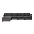 thumbnail image 1 of Urban Cali Long Beach Modular L-Shaped Sectional Sofa with Ottoman (Blue Grey / Left Facing Chaise), 1 of 36