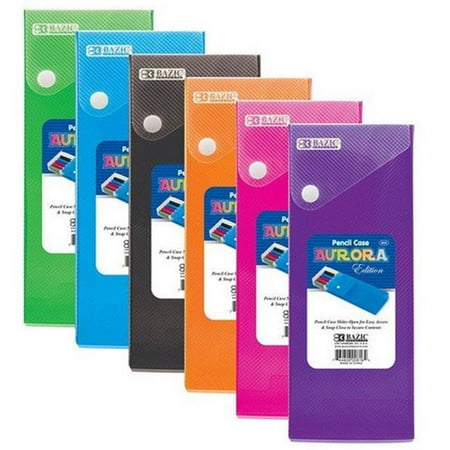 Pencil Display - Bazic 816 Translucent Slider Pencil Case w/ PDQ Display Case of 36