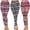 Black/White, Orange/Fuchsia, Burgundy, variant on White Mark Women's Pack of 3 Christmas Leggings