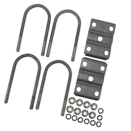 Suodoka Trailer U Bolt Kit Heavy Duty Rolled Steel U Bolts with Tie Plate for 5200 to 7000 lbs 3 Inch Round Axle Leaf Spring Universal Fit 10 inches / 25.4 cm Length