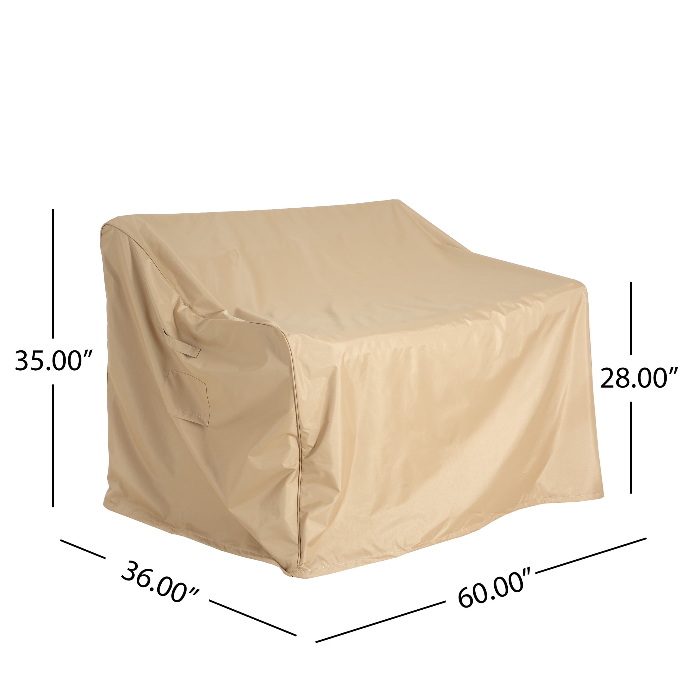 Christopher Knight Home Waterproof Outdoor Loveseat Sofa Cover with Air Vents, 60” L x 36” W x 35”, Beige