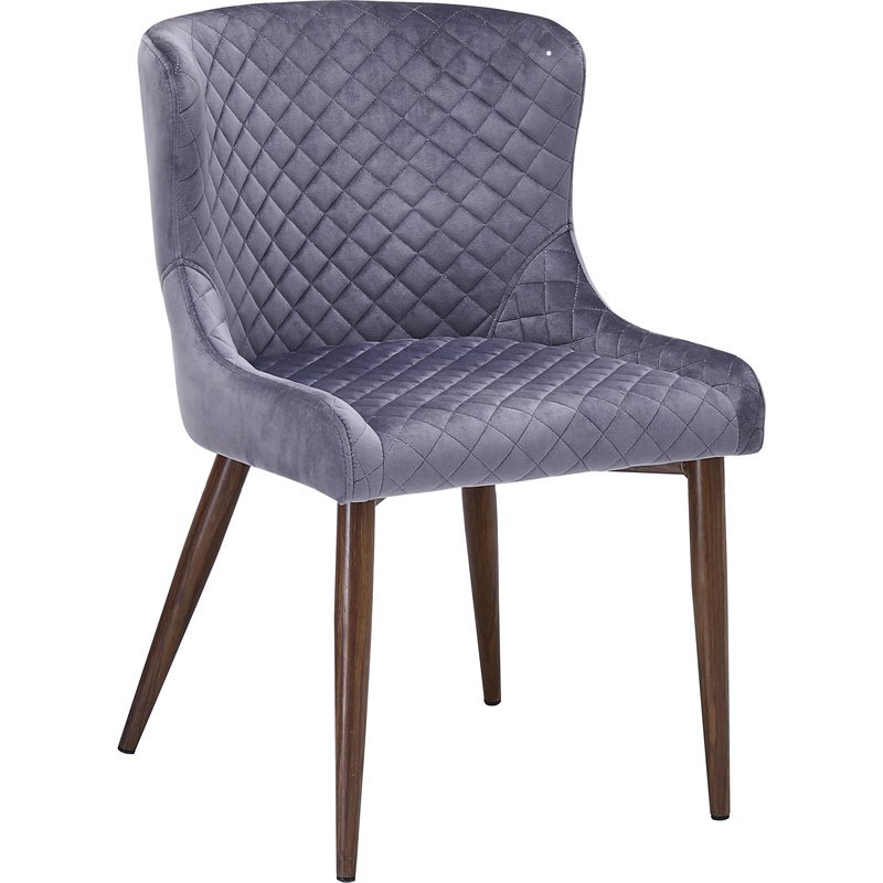 Best Master Furniture 19" Modern Velvet Fabric Dining Chair in Purple