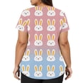 thumbnail image 4 of Hearthz S-5XL Easter Scrub Tops for Women Bunny Colorful Eggs Print Scrubs Shirt Plus Size V Neck Short Sleeve Women Nurse Uniform with Pocket, 4 of 5