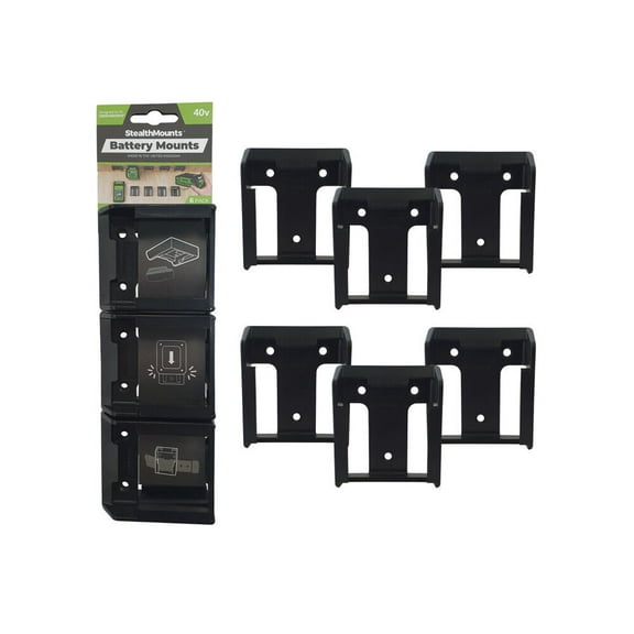 Stealthmounts Battery Mounts For Greenworks 40V 6Pk Black