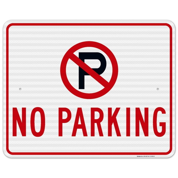 No Parking Symbol Sign, 24x30 Reflective Aluminum EGP