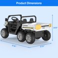 thumbnail image 4 of 24V 2 Seater Kids Ride On UTV Dump Truck, 6-Wheel Electric Ride On Car with Tipping Trailer, Remote Control, Bluetooth Music, LED Lights, Shovel, and Durable Tires for Big Kids, 4 of 7