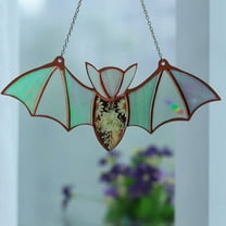 Acrylic Light Catcher Window Wall Hanging Garden Decor Handmade Suncatcher Prism Ornament for Indoor Outdoor Home Decoration Bat Design 2D Acrylic Wall Art Decorative Hanging Piece